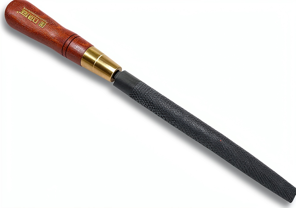 Narex surgical rasp showing coarse cut blade and wooden handle