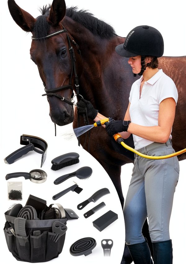 Horse Grooming Kit Professional 12-Piece Set for All Riders-5
