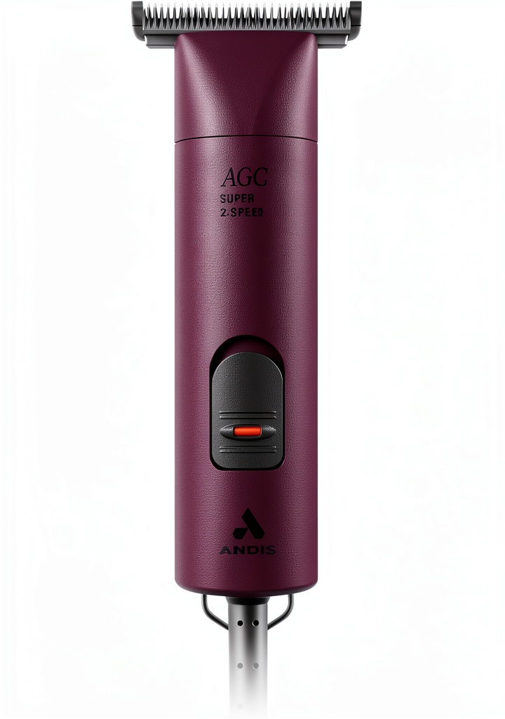 Andis trimmer with detachable blade on a grooming table