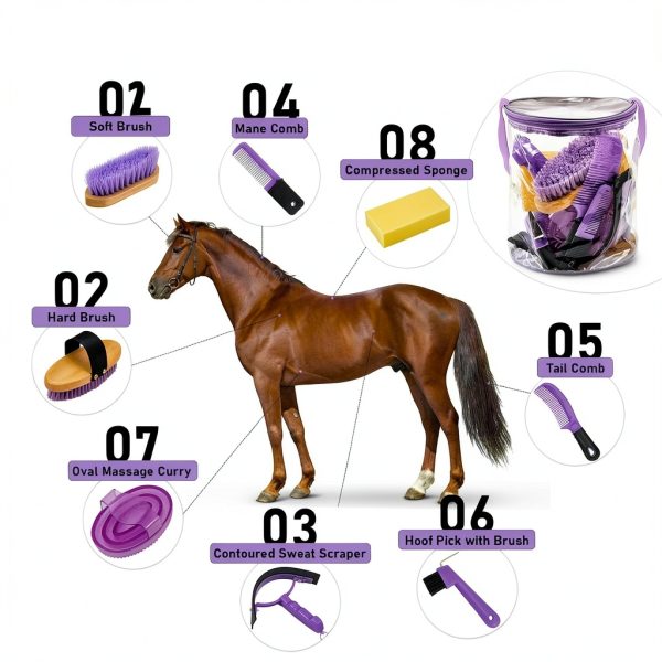 Cunhill Horse Grooming Kit Tote Bag Brushes Combs Supplies-2