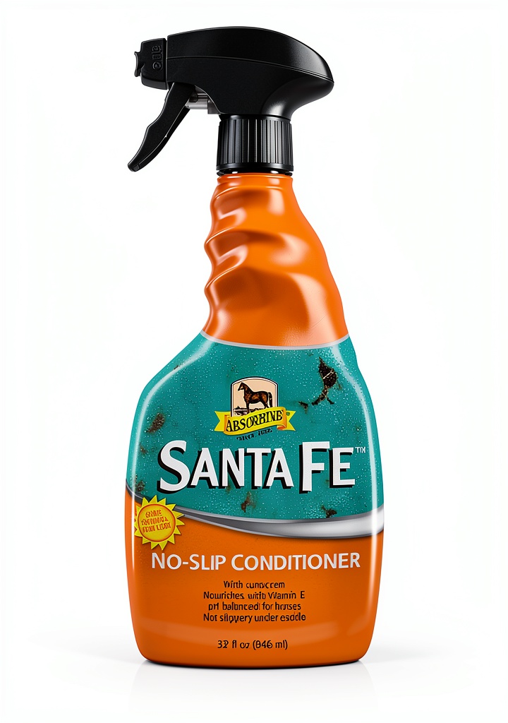 Applying W.F. Young horse coat conditioner on a horse's mane