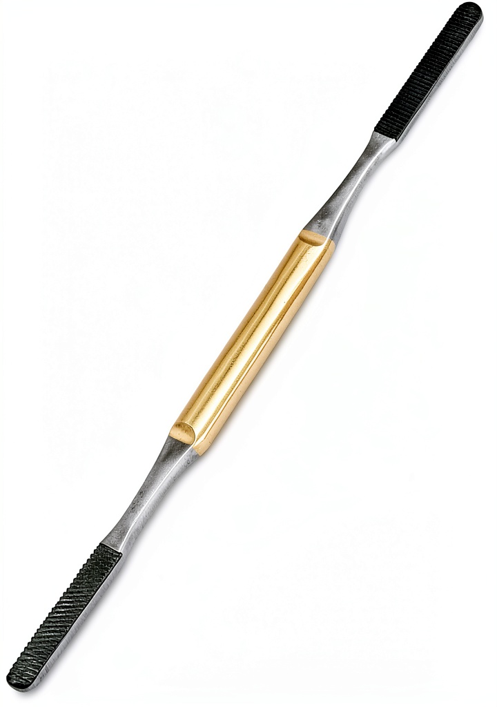 Precise Canada Fomon Bone Nasal Rasp showing double-ended design and gold handle