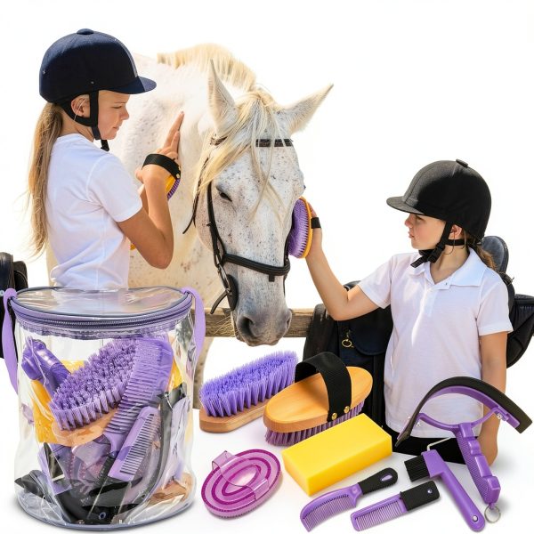 Cunhill Horse Grooming Kit Tote Bag Brushes Combs Supplies-5