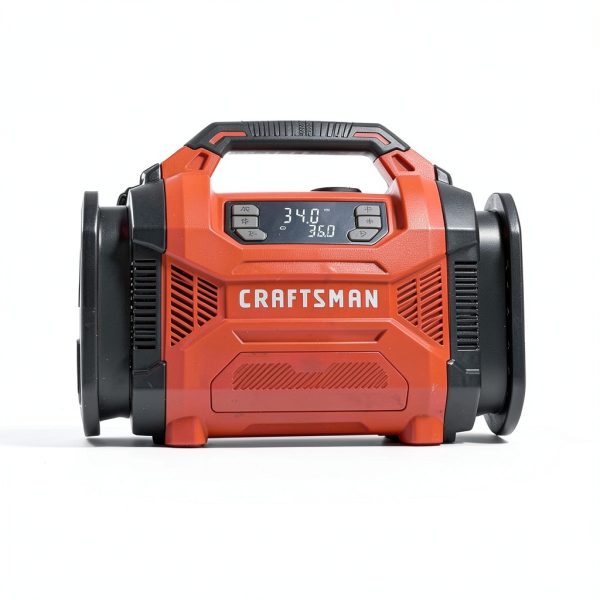 CRAFTSMAN Tire Inflator, Portable Air Compressor 150 PSI, Dual Power 12V DC/120V AC, Auto Shut-Off with Digital Gauge, 2-in-1 Inflator & Blower, LED Light for Car, Bike, and Inflatables-3