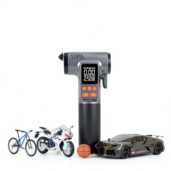 Gardon Tire Inflator Portable Air Compressor - 8 in 1 Air Pump, Window Breaker, Seatbelt Cutter, Ball Pump, Bike Pump, Digital Tire Pressure Gauge, SOS, Flashlight, Tech Gadgets Car Accessories-3