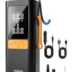 Tire Inflator Portable Air Compressor, 5X Faster 150PSI Car Tire Air Pump for Inflatables, 12V DC Wireless Tire Inflator with Digital Pressure Gauge/LED Light, for Car/Motorcycles/Bicycles/Balls-0