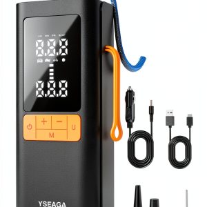 Tire Inflator Portable Air Compressor, 5X Faster 150PSI Car Tire Air Pump for Inflatables, 12V DC Wireless Tire Inflator with Digital Pressure Gauge/LED Light, for Car/Motorcycles/Bicycles/Balls-0