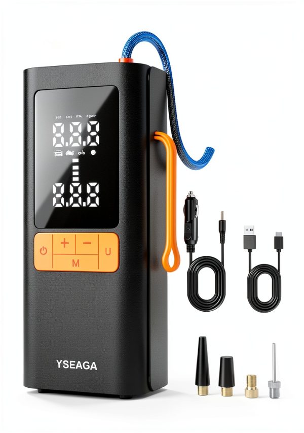 Tire Inflator Portable Air Compressor, 5X Faster 150PSI Car Tire Air Pump for Inflatables, 12V DC Wireless Tire Inflator with Digital Pressure Gauge/LED Light, for Car/Motorcycles/Bicycles/Balls-0